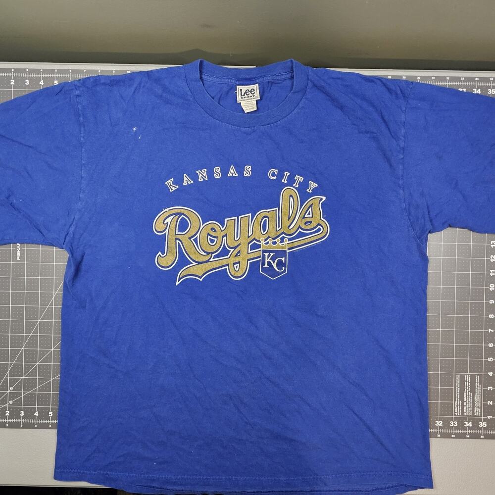 Vintage Kansas City Royals Tshirt XXL Blue Baseball Lee Sports Y2K Streetwear